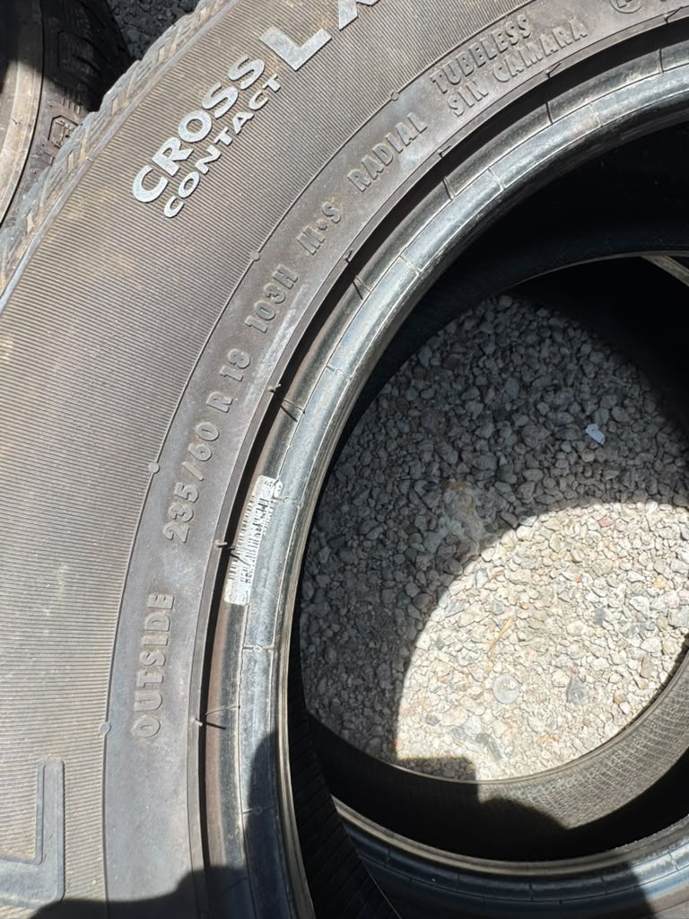 235/60R18 Pair (2 Used Tires) Continental Cross Contact