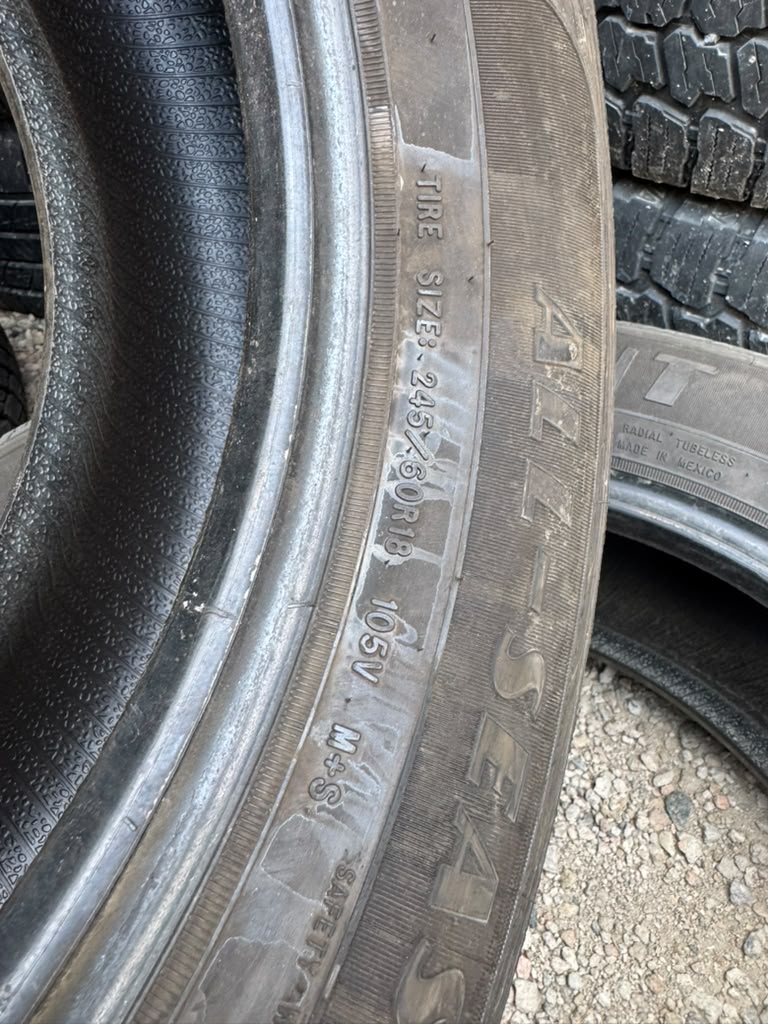 245/60R18 Pair (2 Used  Tires) Goodyear Reliant