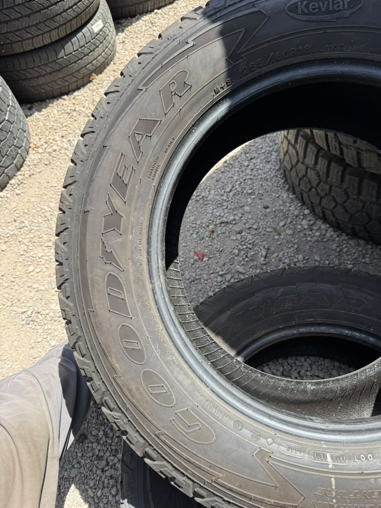 265/60R18 Pair (2 Used Tires) Goodyear Wrangler
