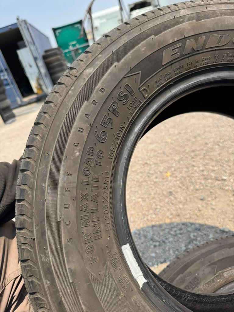 ST205/75R14 Pair (2 Used Tires) Goodyear Endurance