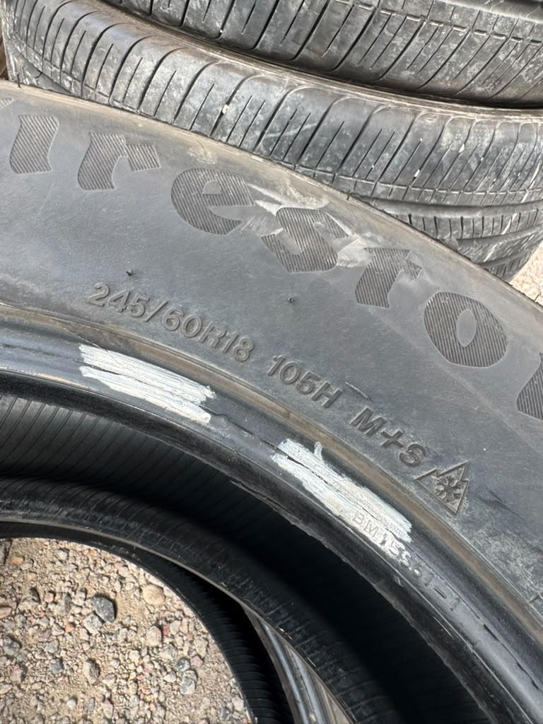 245/60R18 Pair (2 Used Tires) Firestone WeatherGrip