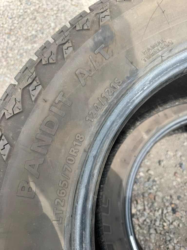 LT265/70R18 Pair (2 Used Tires) Delinte DX-10
