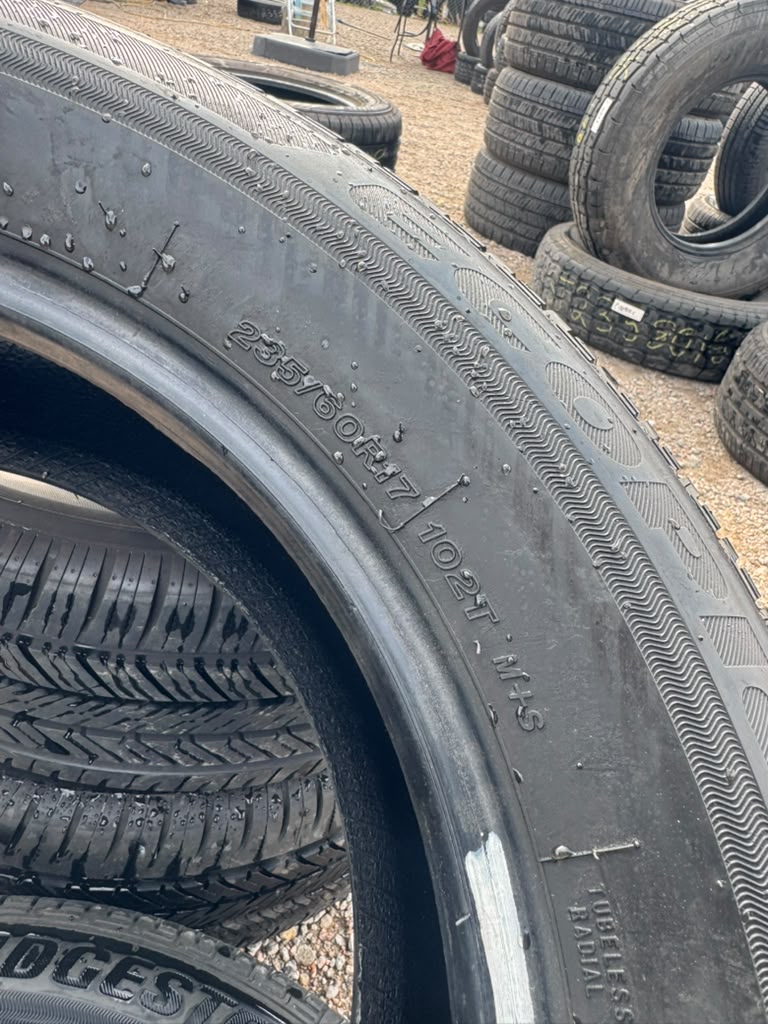 235/60R17 Pair (2 Used Tires) Bridgestone Ecopia