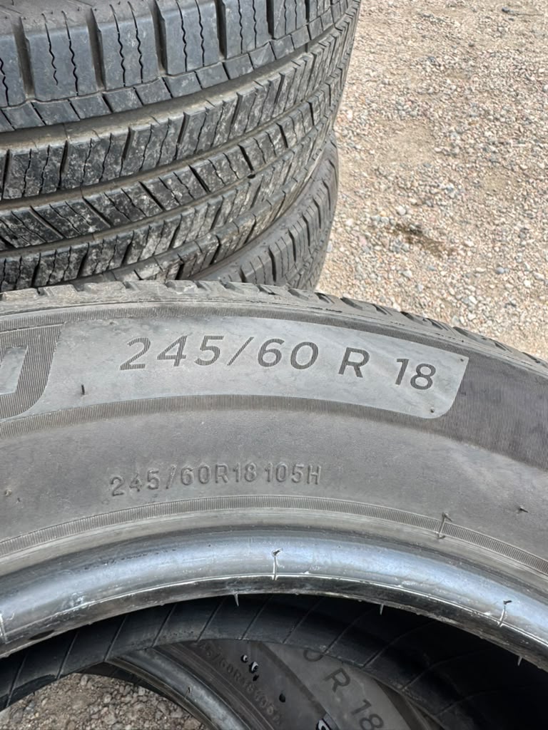 245/60R18 Pair (2 Used Tires)Michelin X Tour