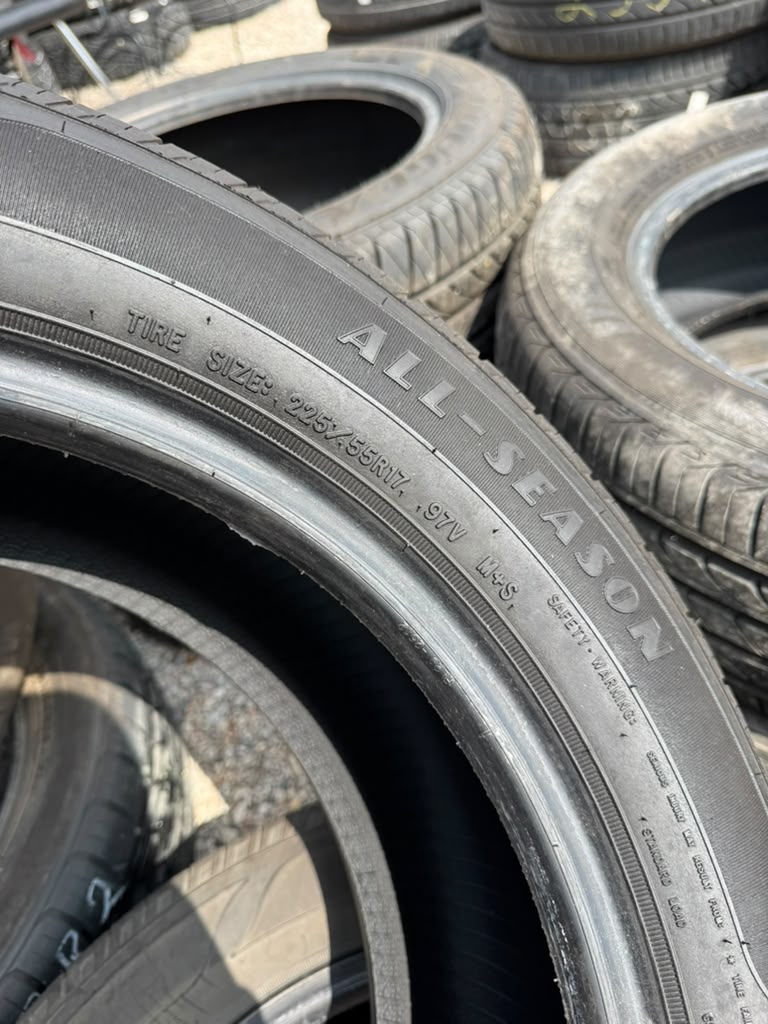225/55R17 Pair (2 Used Tires) Goodyear Reliant