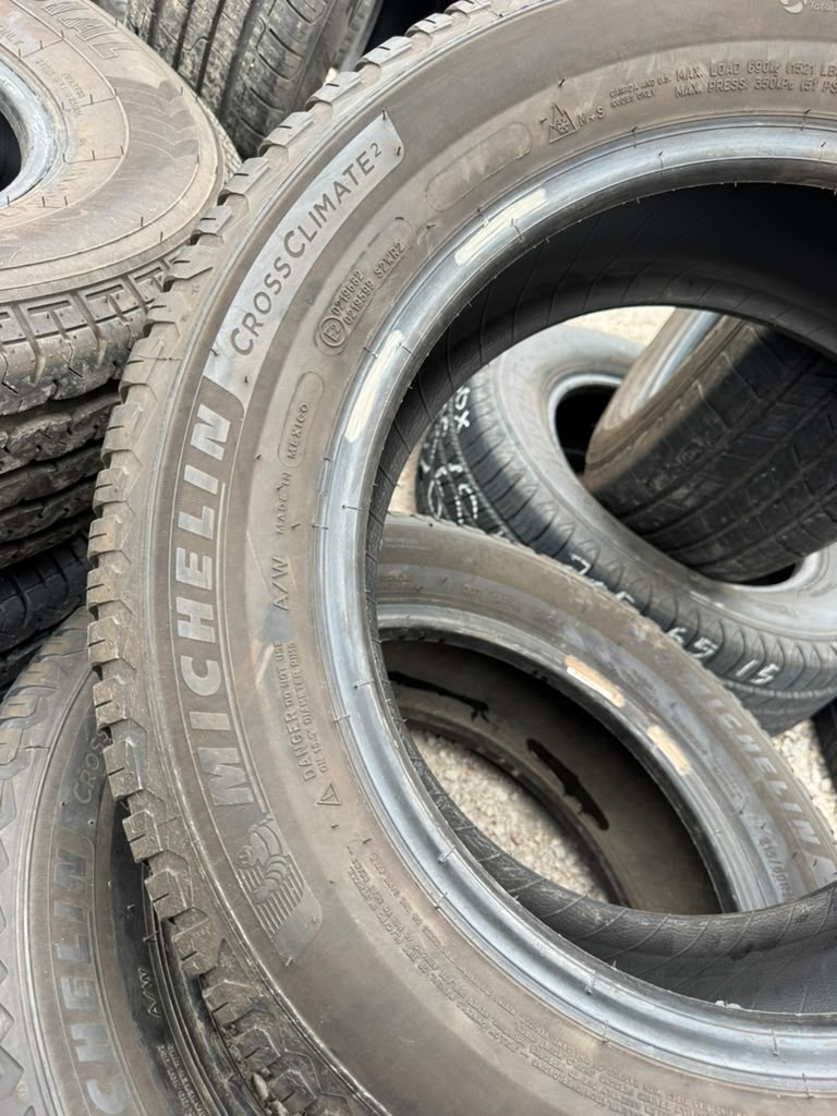 215/60R16 Pair (2 Used Tires) Michelin Cross Climate