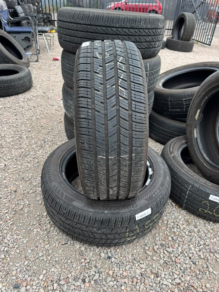 225/55R17 Pair (2 Used Tires) Bridgestone Drive Guard Run Flat
