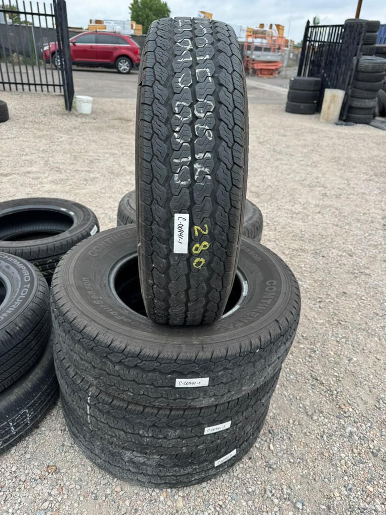 LT215/85R16 Set (4 Used Tires) Continental VancoFourSeason