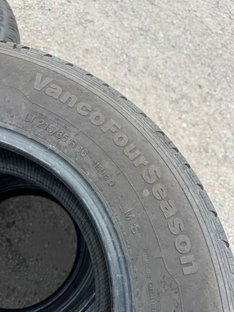 LT215/85R16 Set (4 Used Tires) Continental VancoFourSeason