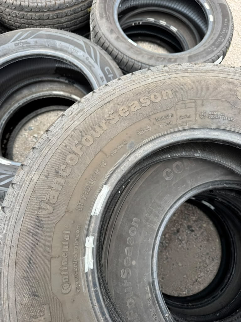 LT215/85R16 Set (4 Used Tires) Continental VancoFourSeason