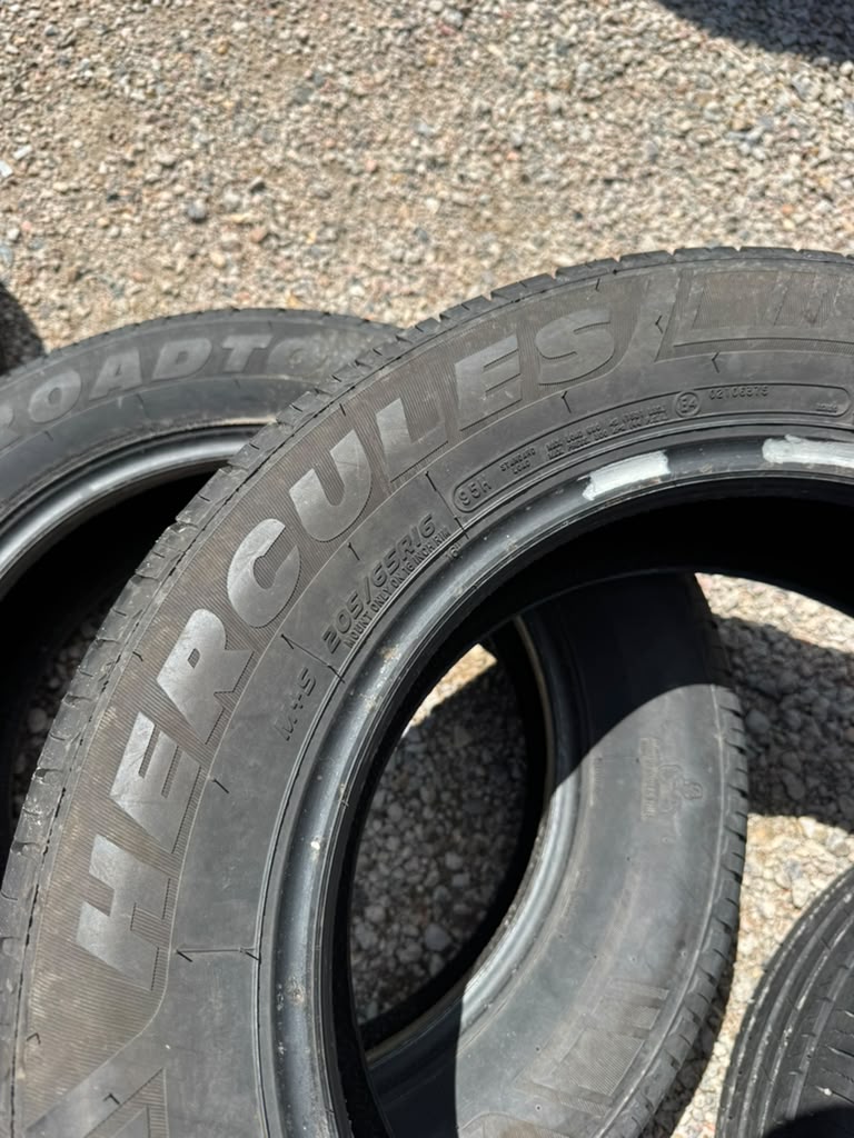 205/65R16 Pair (2 Used Tires) Hercules Road Tour 455