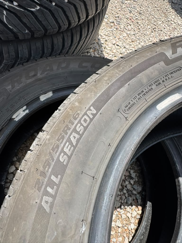 215/55R16 Pair (2 Used Tires) DeanTires Road Control