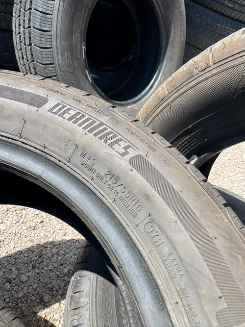215/55R16 Pair (2 Used Tires) DeanTires Road Control - 📍 Commerce City