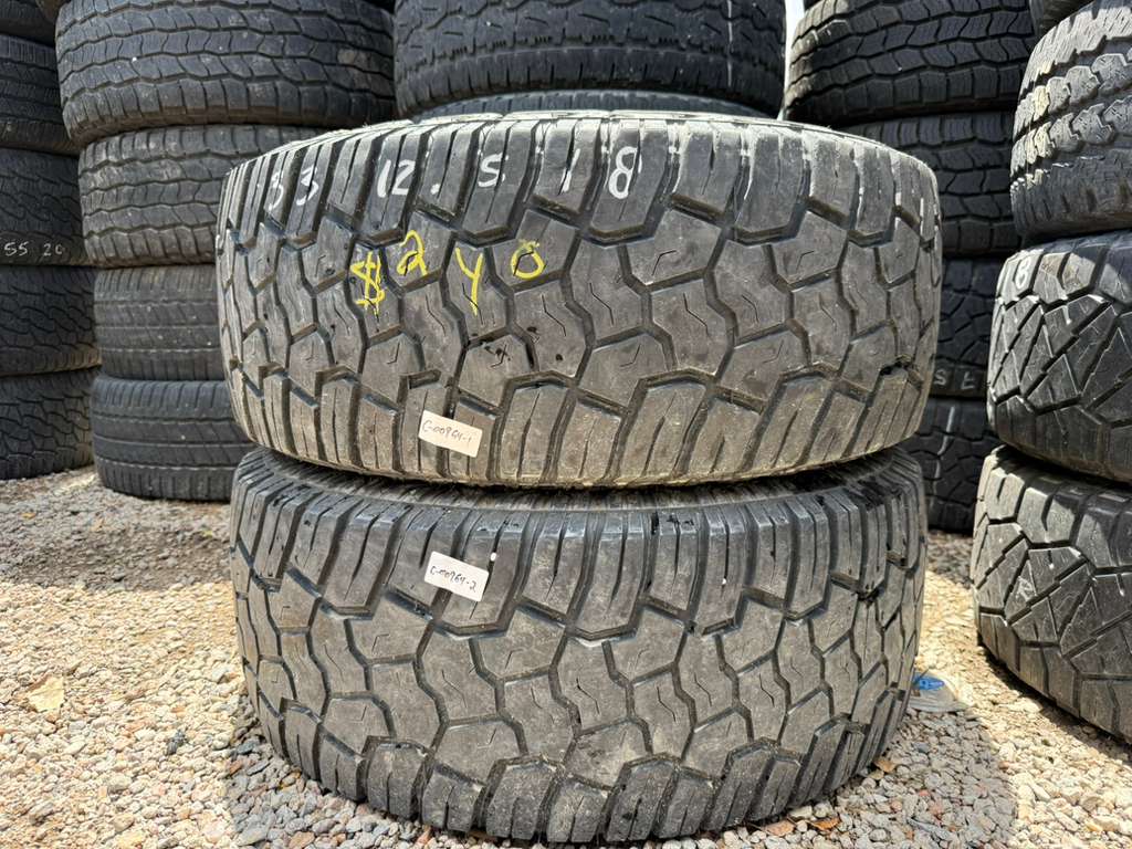 LT33X12.50R18 Pair (2 Used Tires) Yokohama Geolandar X-AT