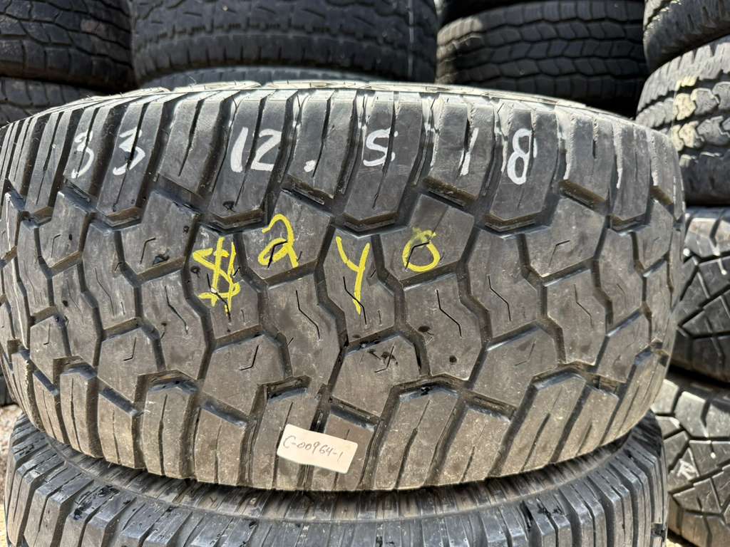 LT33X12.50R18 Pair (2 Used Tires) Yokohama Geolandar X-AT