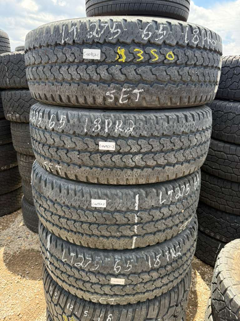 LT275/65R18 Set (4 Used Tires) Firestone Transforce AT