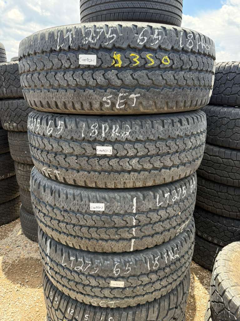 LT275/65R18 Set (4 Used Tires) Firestone Transforce AT