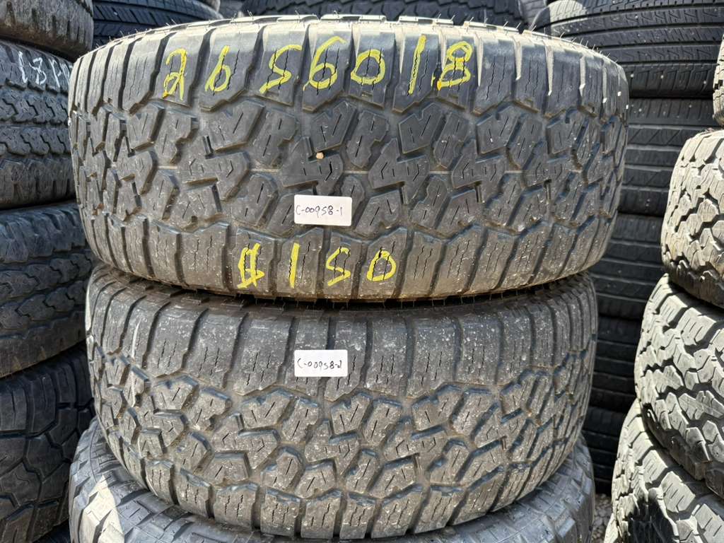 265/60R18 Pair (2 Used Tires) Falken Wildpeak At3W