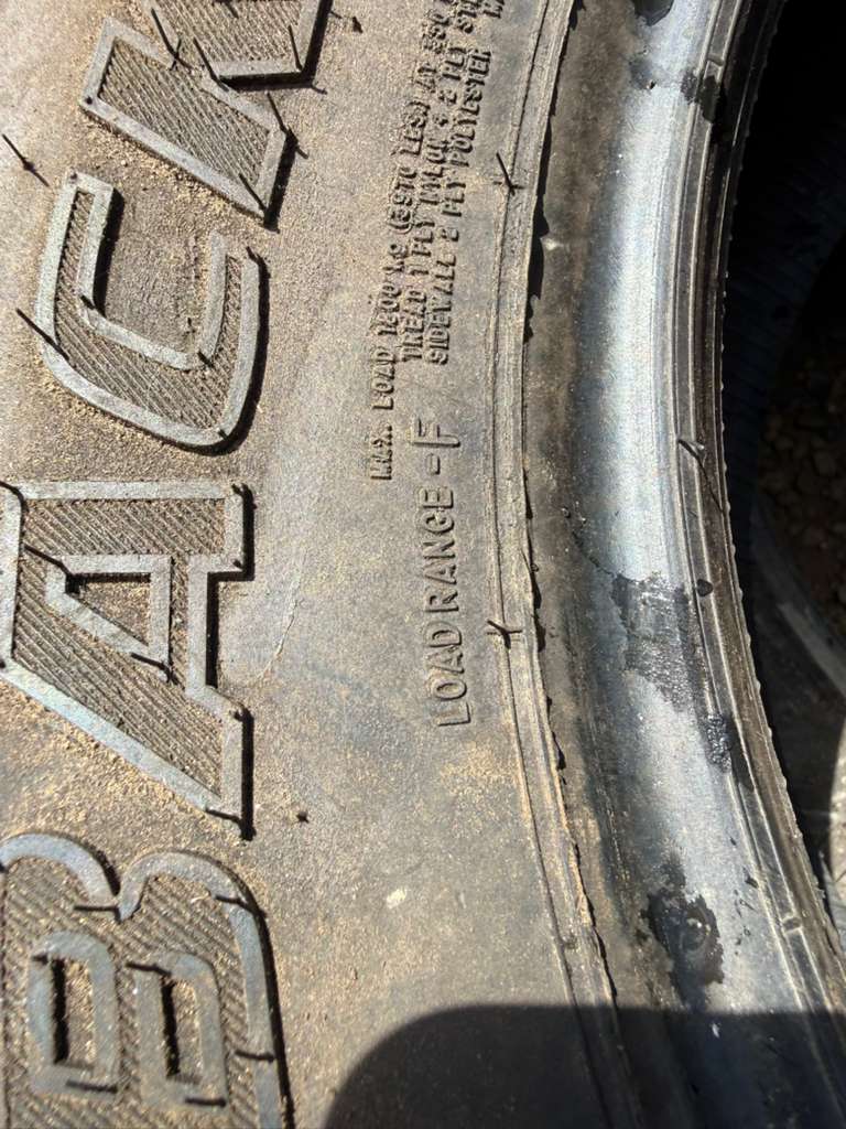 LT35X12.50R20  Pair (2 Used Tires) Dean Tires Back Country AT