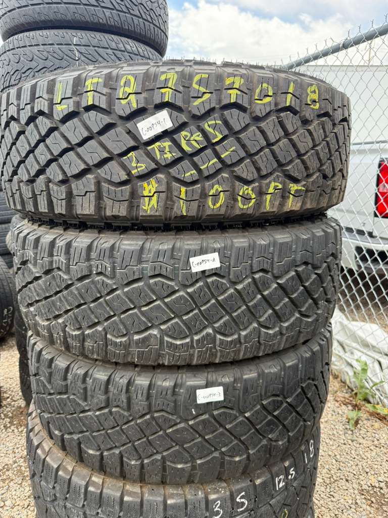LT275/70R18 (3 Used Tires) Goodyear Wrangler Territory MT