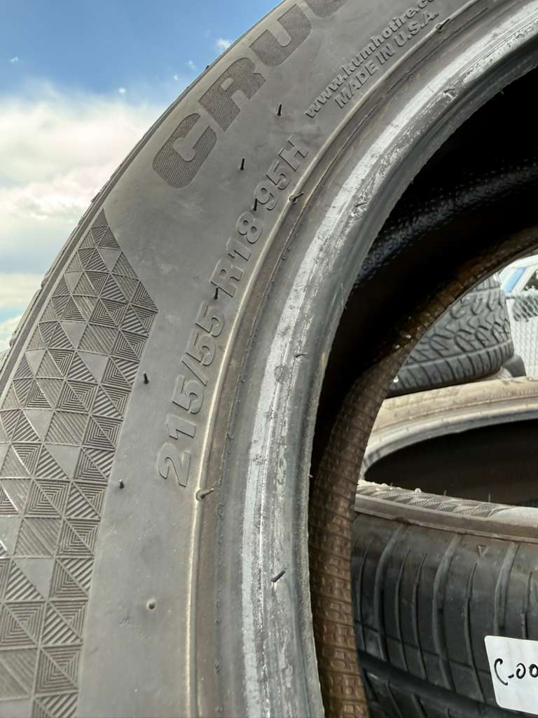 215/55R18 Pair (2 Used Tires) Kumho Crugen HP71