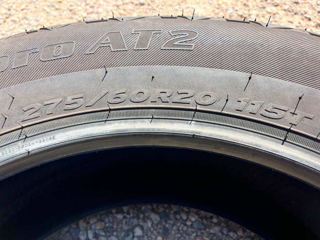 275/60R20 Pair (2 Used Tires) Hankook Dynapro AT2