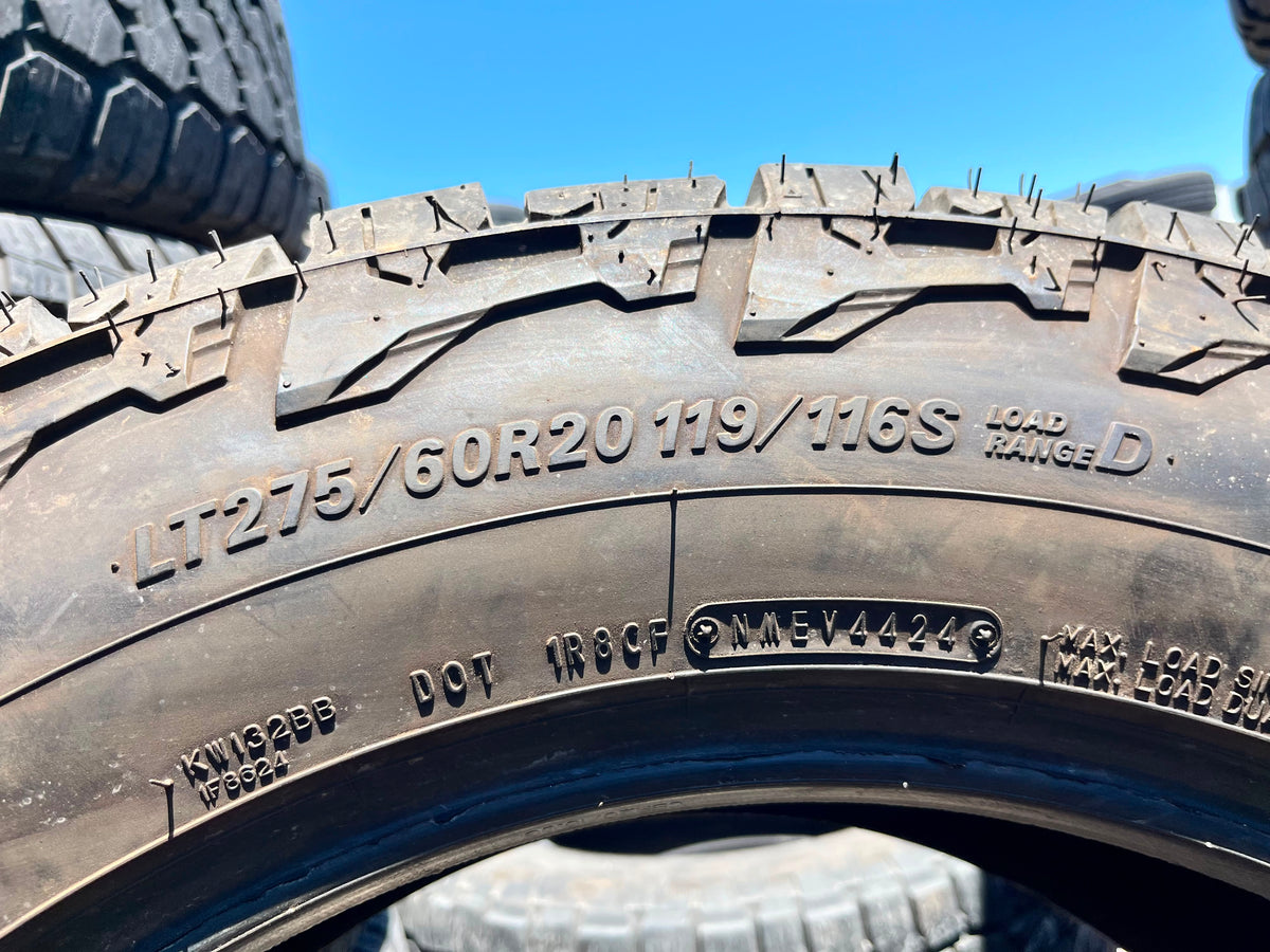 LT275/60R20 Pair (2 Used Tires) Falken  WildPeak 4W