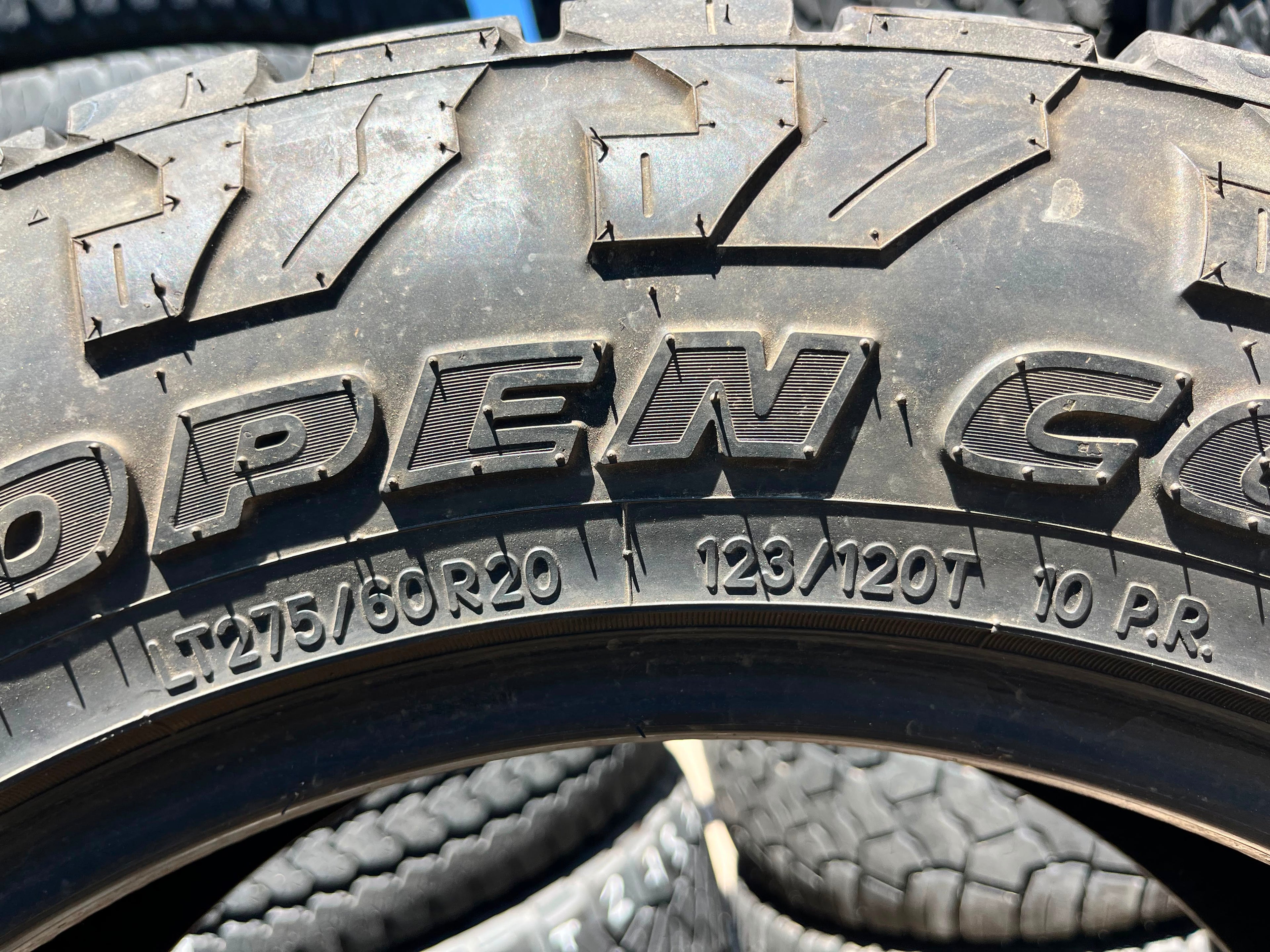 LT275/60R20 Pair (2 Used Tires) Toyo Tires Open Country