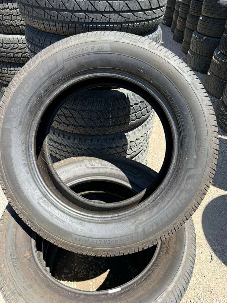 265/60R20 Set (4 Used Tires) Michelin Defender LTX M/S 2