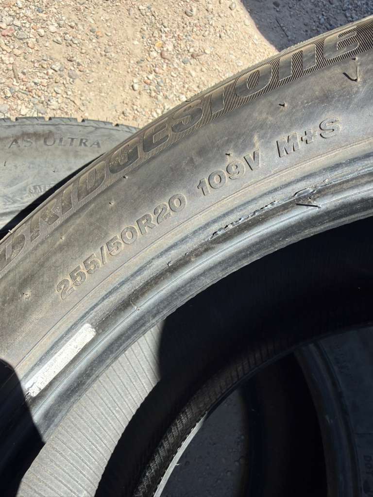 255/50R20 Pair (2 Used Tires) Bridgestone AS Ultra
