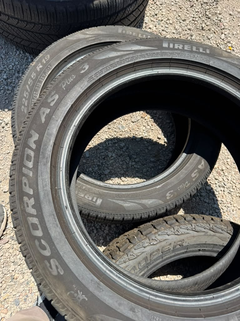 225/55R19 Pair (2 Used Tires) Pirelli Scorpion
