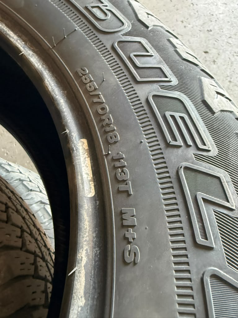 255/70R18 Set (4 Used Tires) Bridgestone Dueler AT