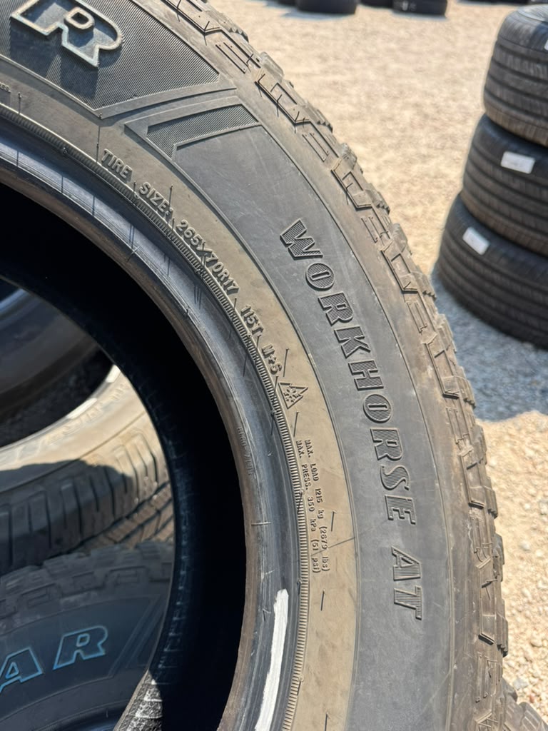 265/70R17 Pair (2 Used Tires) Goodyear Wrangler WorkHorse