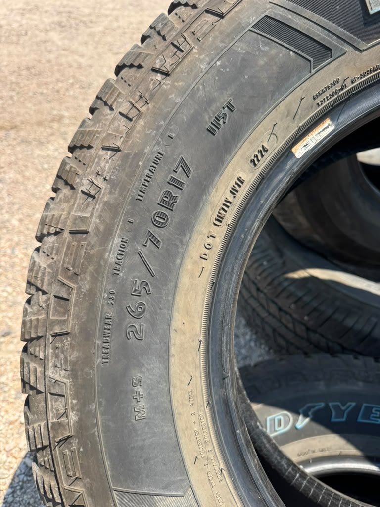 265/70R17 Pair (2 Used Tires) Goodyear Wrangler WorkHorse