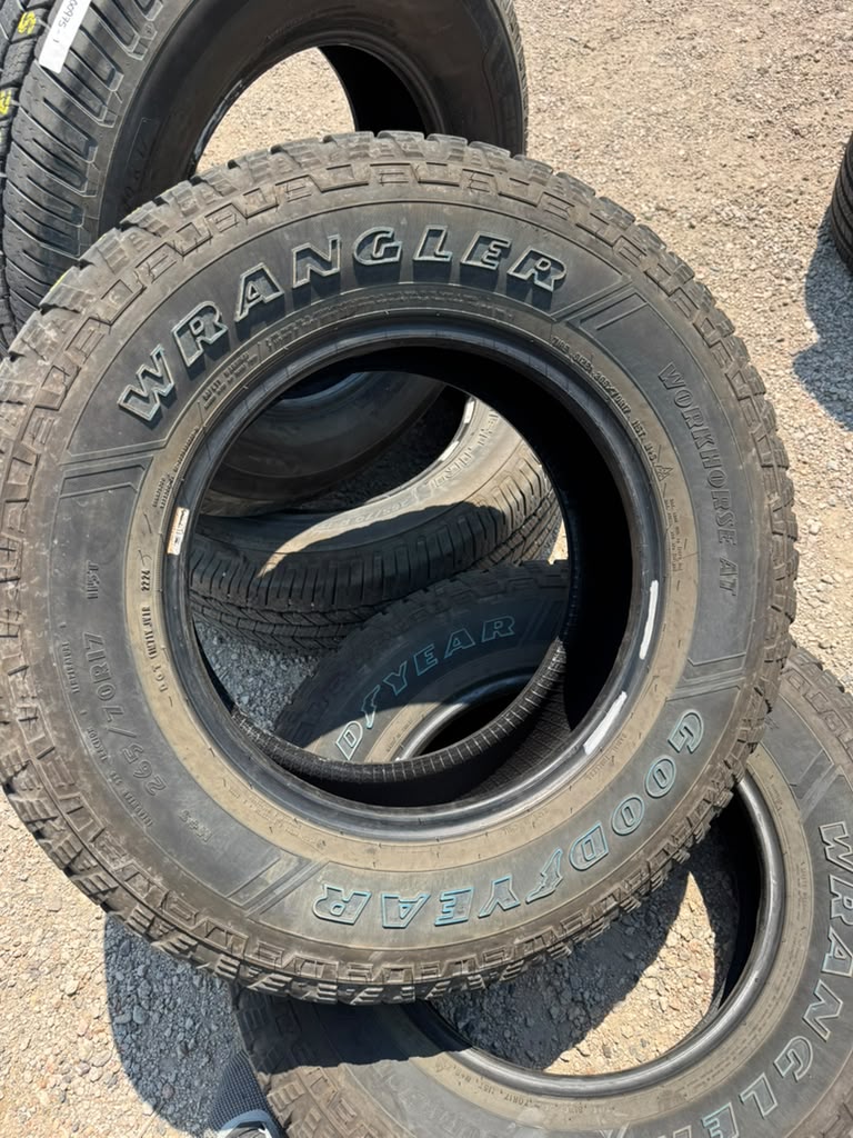 265/70R17 Pair (2 Used Tires) Goodyear Wrangler WorkHorse