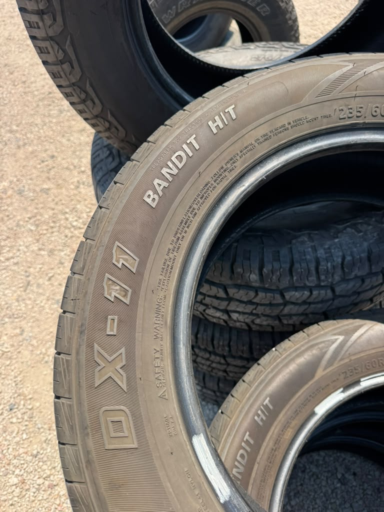 235/60R18 Set (4 Used Tires) Delinte DX-11 Bandit H/T