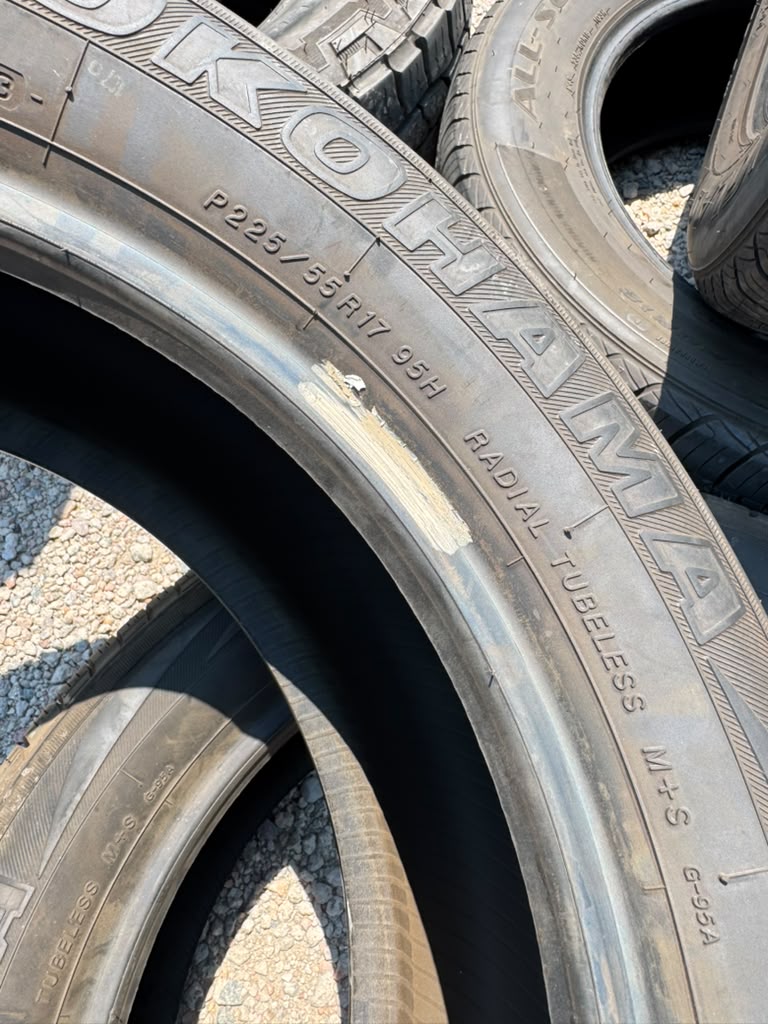 225/55R17 Pair (2 Used Tires) Yokohama Geolandar G95