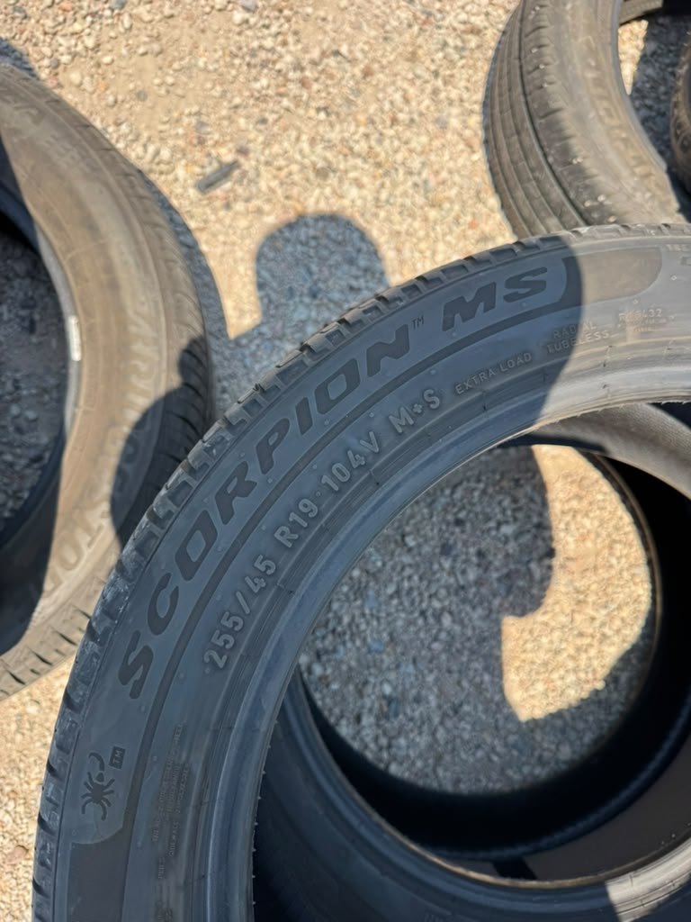 255/45R19 Set (4 Used Tires) Pirelli Scorpion MS