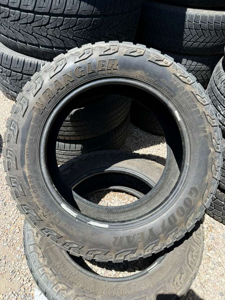 LT265/60R20 Pair (2 Used Tires) Goodyear Wrangler Territory MT