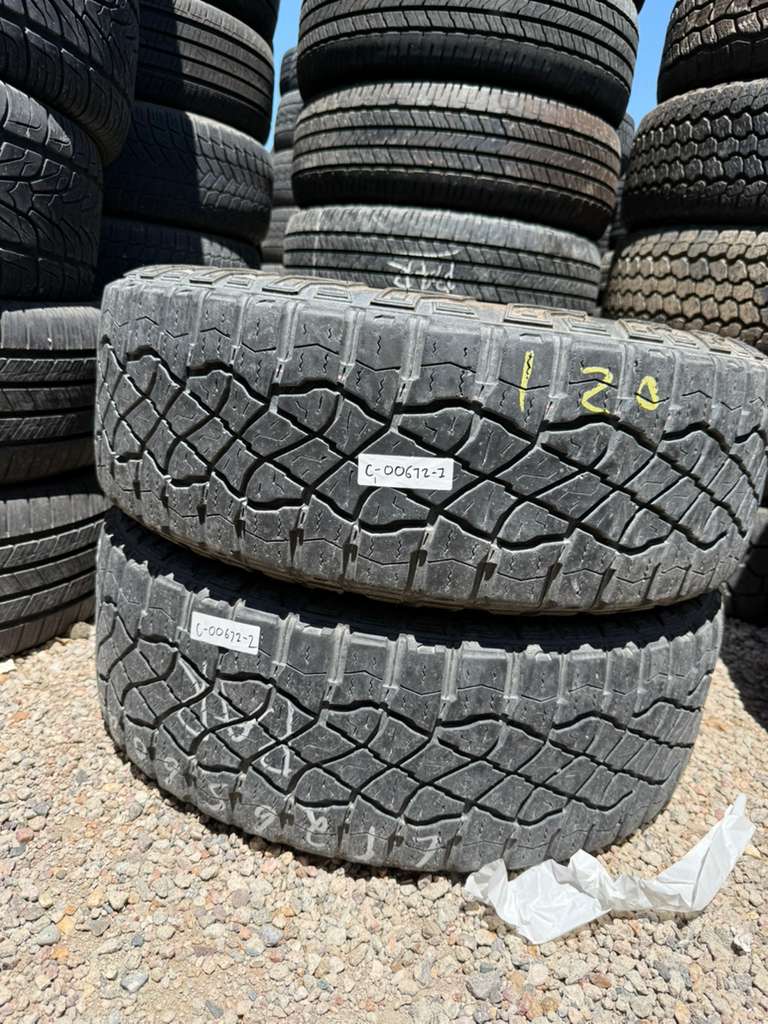 LT265/60R20 Pair (2 Used Tires) Goodyear Wrangler Territory MT