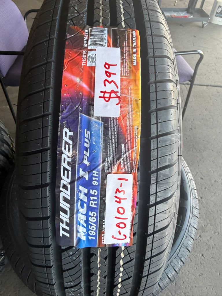 195/65R15 Set (4 Brand New Tires!!) Thunderer Mach 1 Plus