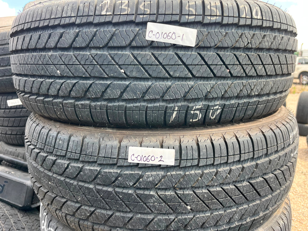 235/55R20 Pair (2 Used Tires) Bridgestone Alenza as Ultra (Snow Tires)
