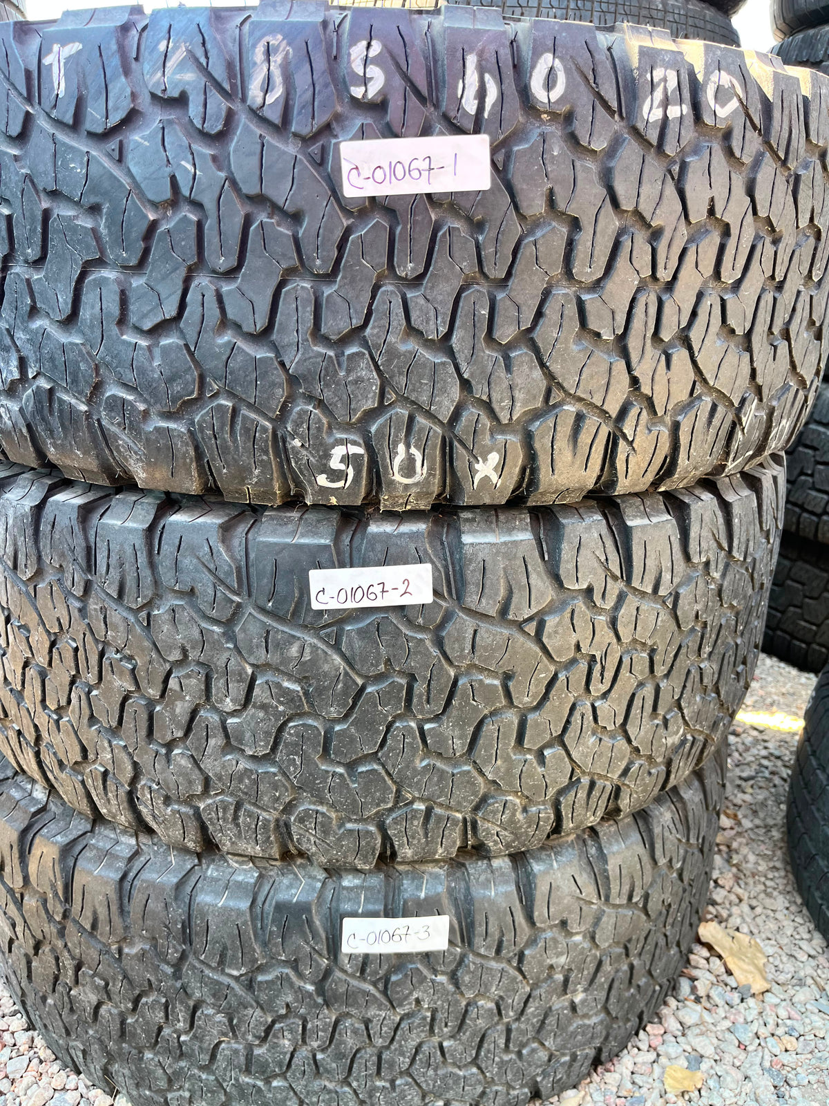 LT285/60R20 (3 Used Tires) BFGoodrich KO2