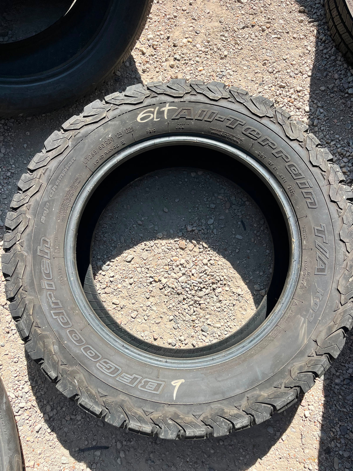 LT285/60R20 (3 Used Tires) BFGoodrich KO2