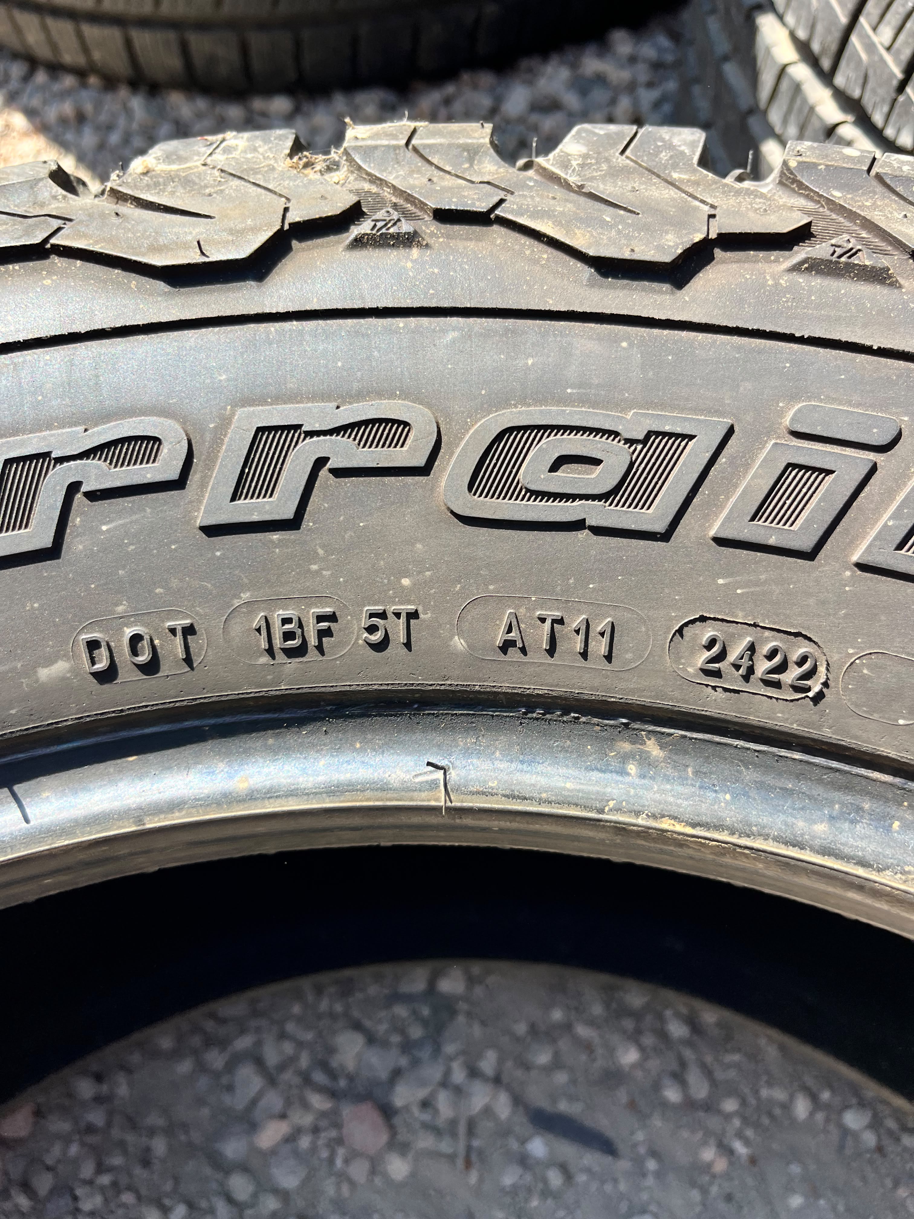 LT285/60R20 (3 Used Tires) BFGoodrich KO2
