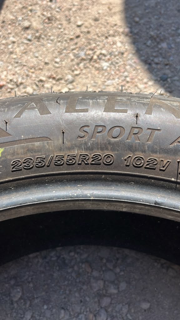 235/55R20 Pair (2 Used Tires) Bridgestone Alenza Sport