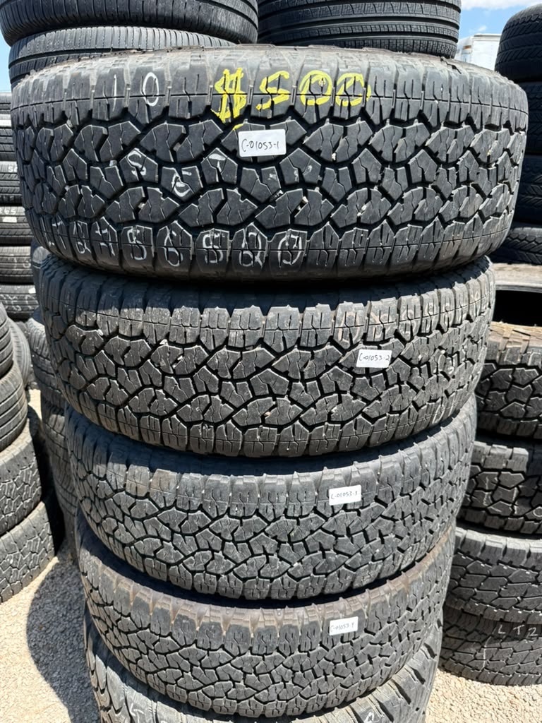 LT275/65R20 Set (4 Used Tires) Goodyear Wrangler Territory AT
