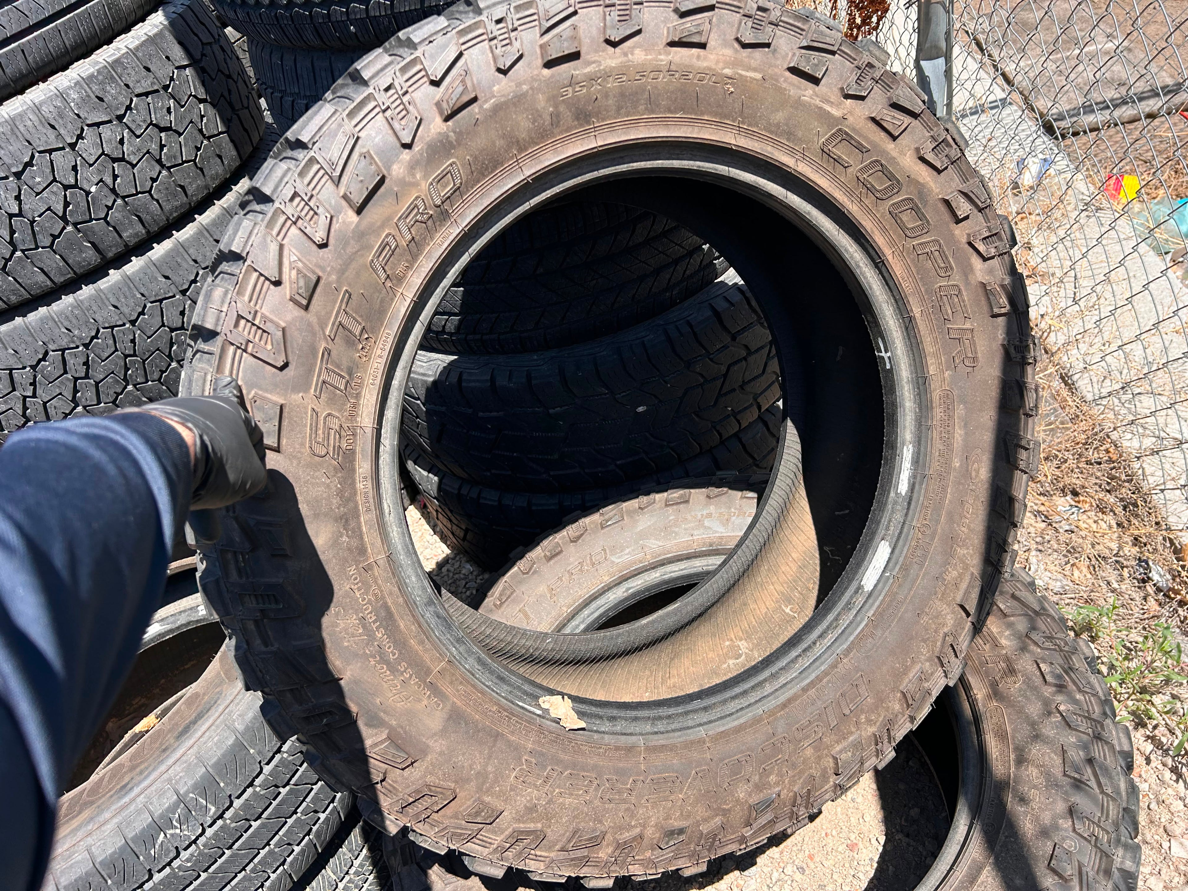 LT35X12.50R20 Pair (2 Used Tires) Cooper Discoverer STT Pro