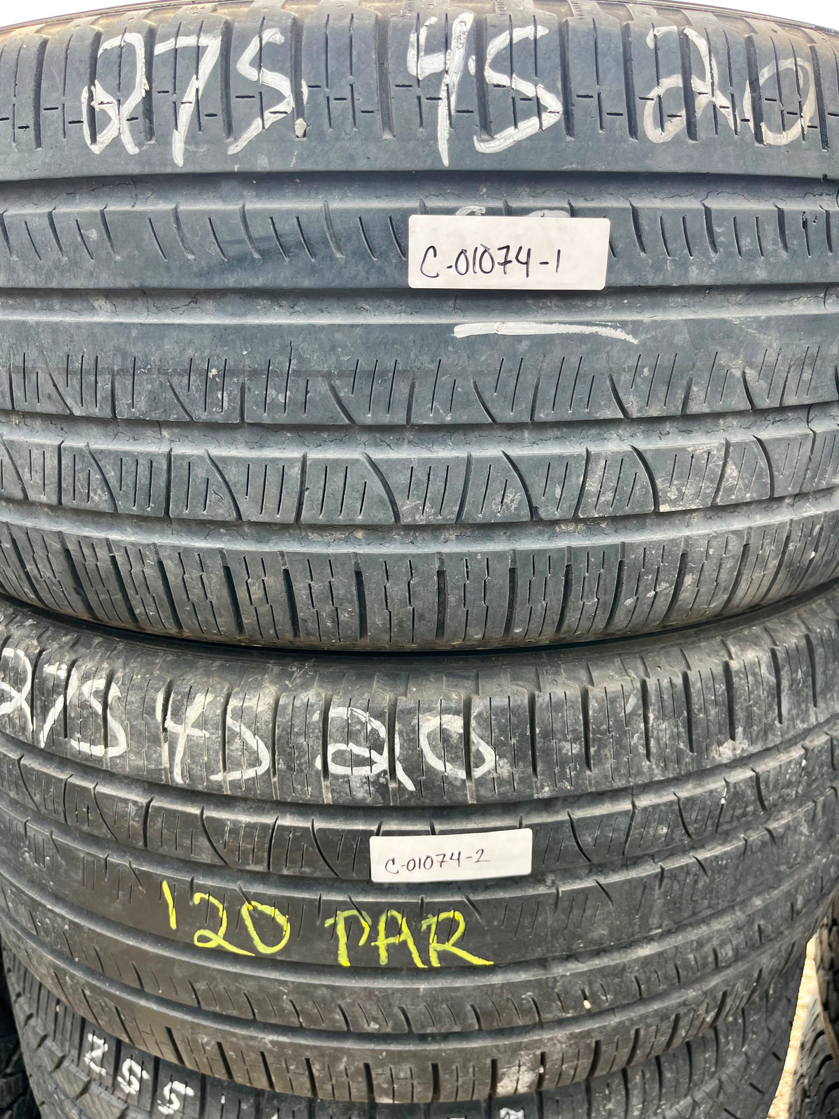 275/45R20 Pair (2 Used Tires) Pirelli Scorpion