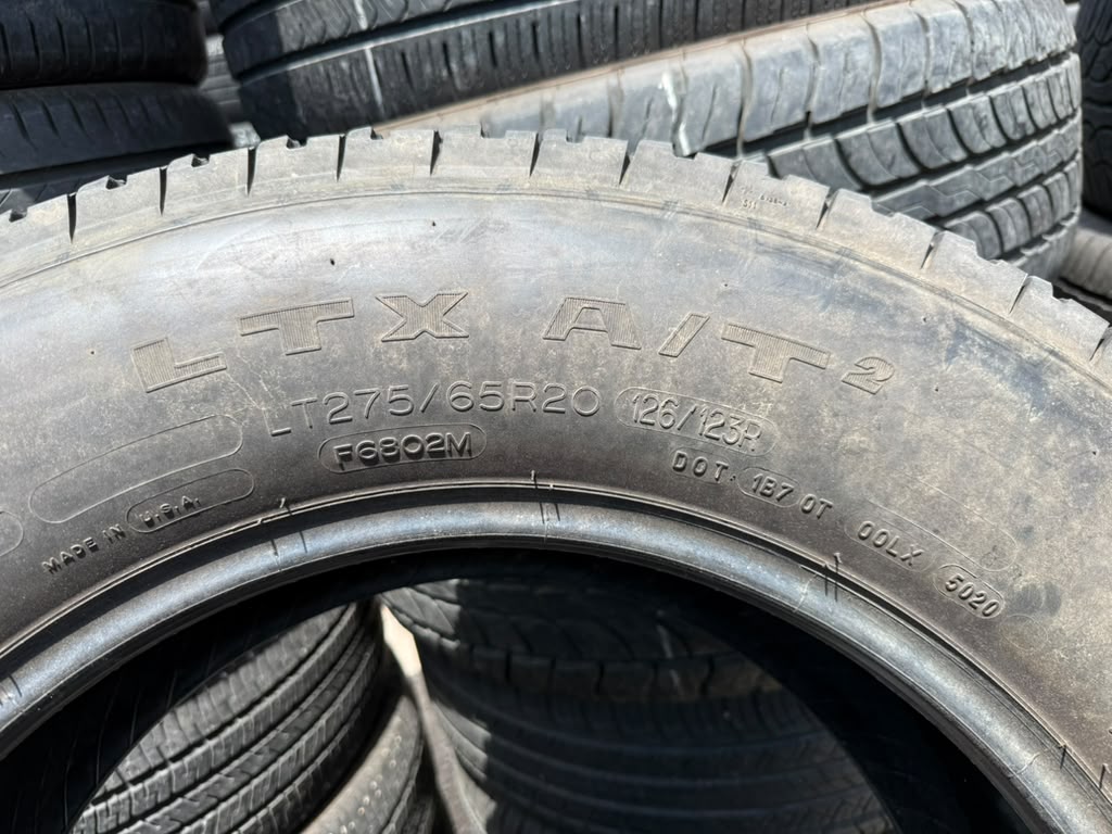 LT275/65R20 Set (4 Used Tires) Michelin LTX AT2